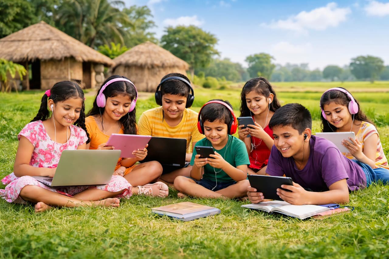 Students learning online